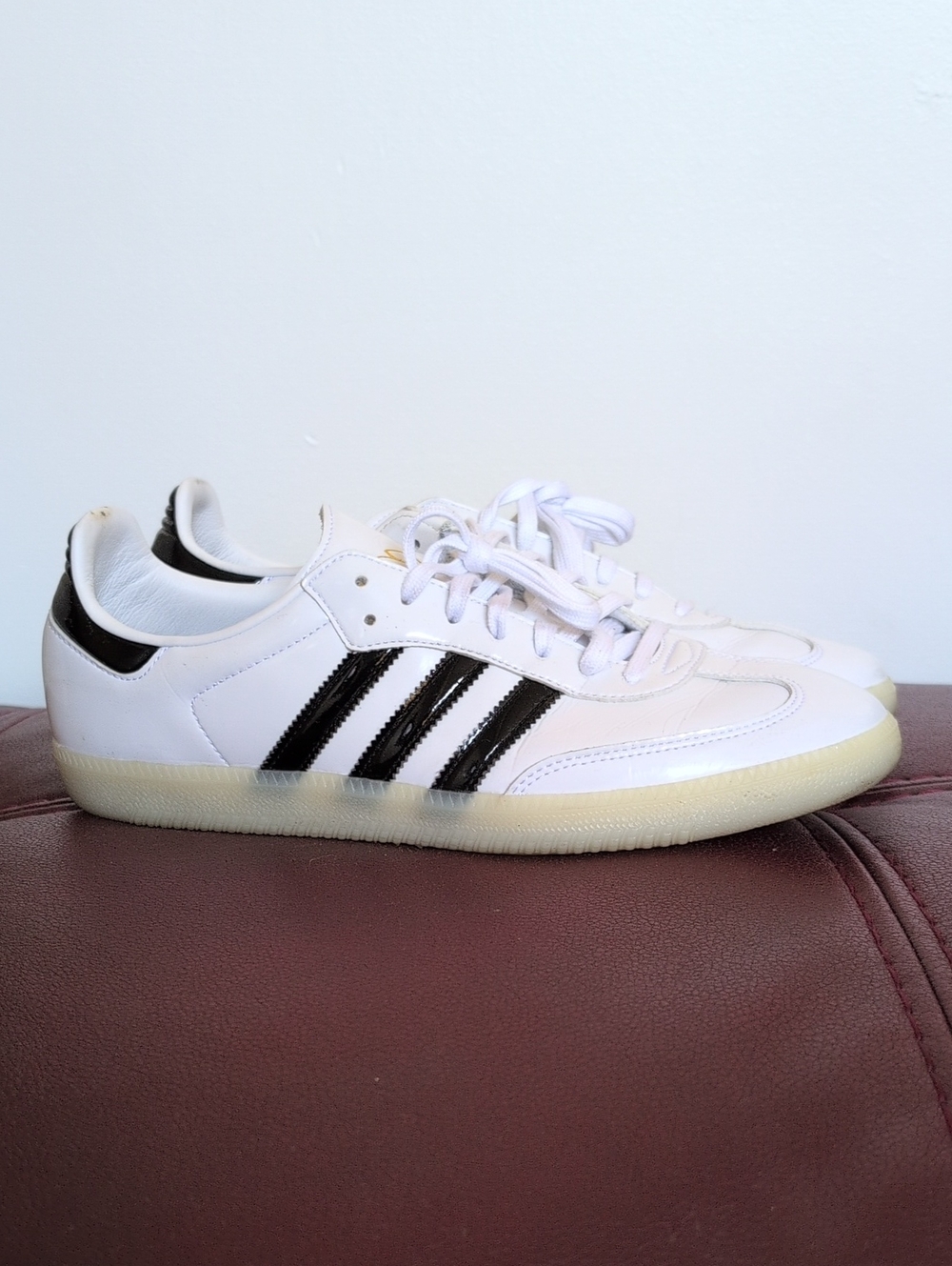 ADIDAS X DILL SAMBA PATENT MEN'S SNEAKERS IE5158 WHITE LEATHER